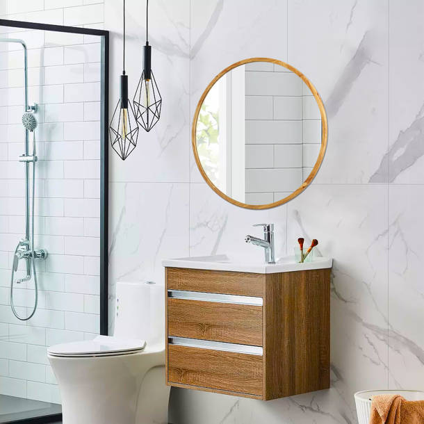 Breakwater Bay Paulene 30.12'' Double Bathroom Vanity with Marble Top